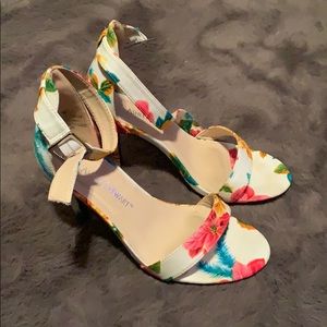 Ashley Stewart floral ankle strap sandal